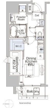 ベルファース蒲田ウエスト(1DK/13階)の間取り写真