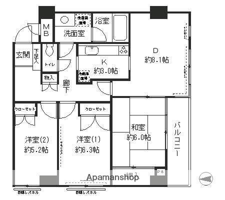 セレーブル城南(3DK/2階)の間取り写真