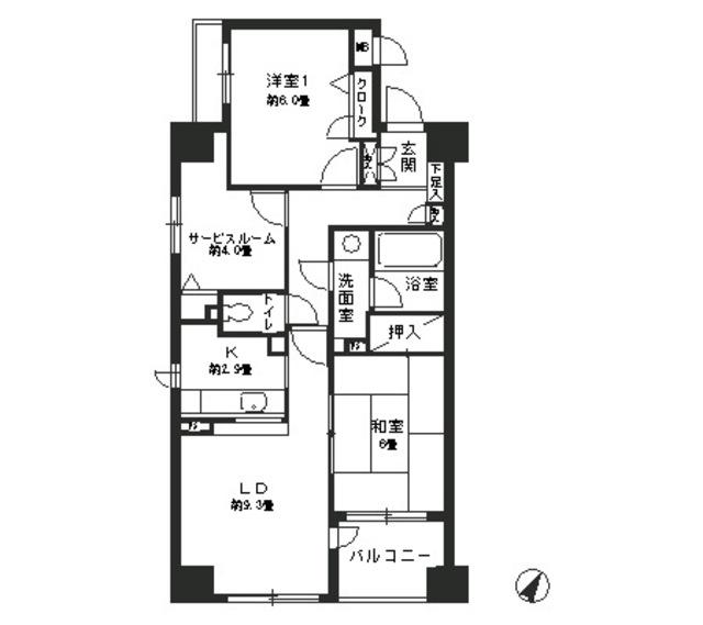 コンフィール日本橋アクアシティ(2SLDK/3階)の間取り写真