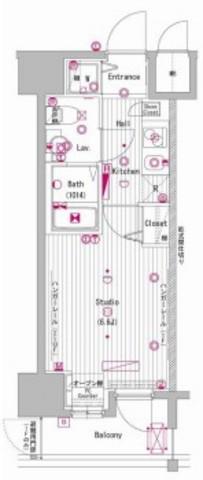 グランド・ガーラ大森(1K/12階)の間取り写真