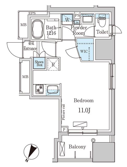 パークアクシス小伝馬町(ワンルーム/2階)の間取り写真