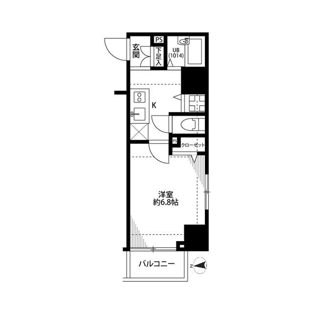 プレール・ドゥーク西大島駅前(1K/7階)の間取り写真