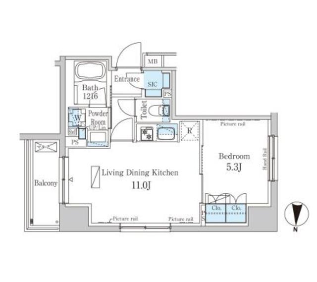 パークアクシス錦糸町ヴェール(1LDK/7階)の間取り写真