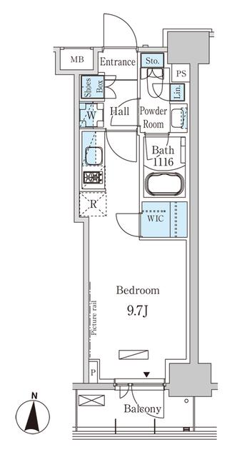パークアクシス錦糸町ウエスト(ワンルーム/2階)の間取り写真