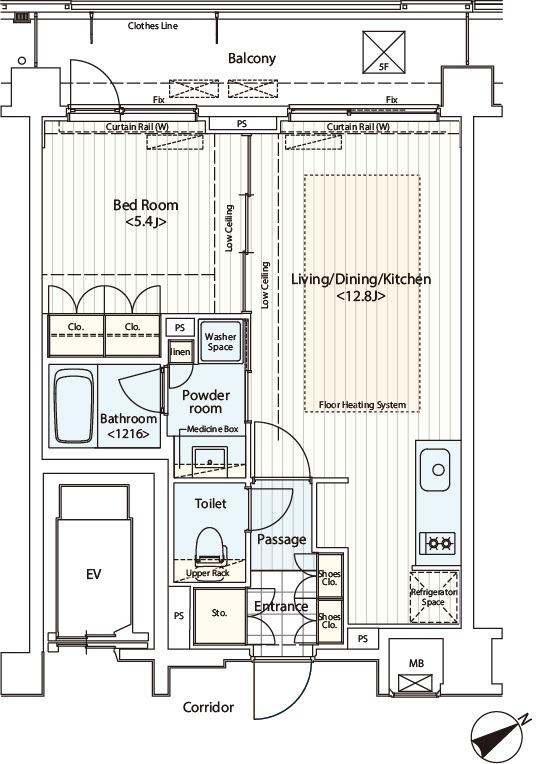 カスタリア鶴見(1LDK/3階)の間取り写真