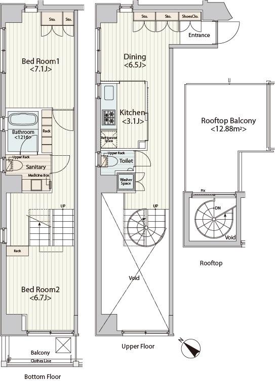 カスタリア八丁堀 10階階 間取り