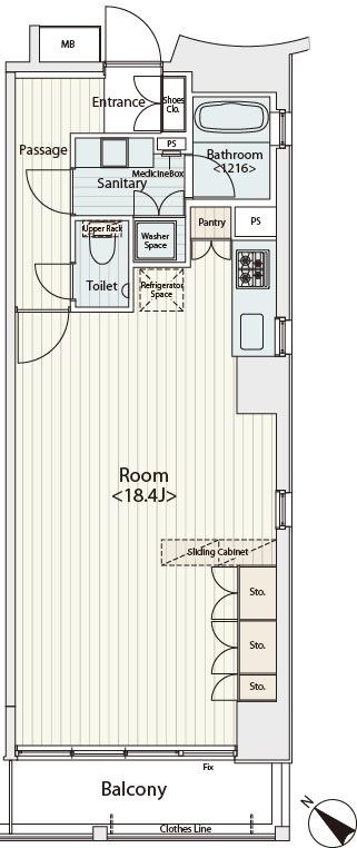 カスタリア八丁堀 4階階 間取り