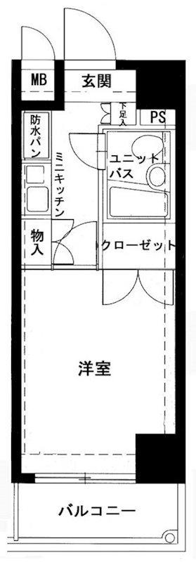 メインステージ大森海岸(1K/11階)の間取り写真