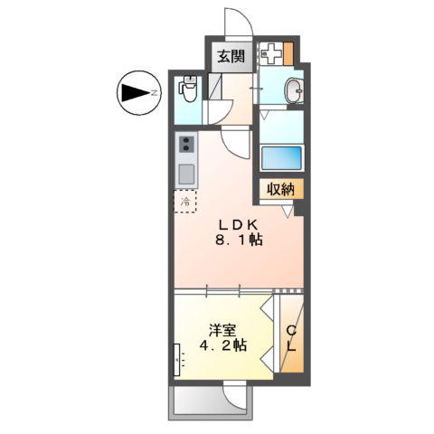 アプリコット(1LDK/1階)の間取り写真