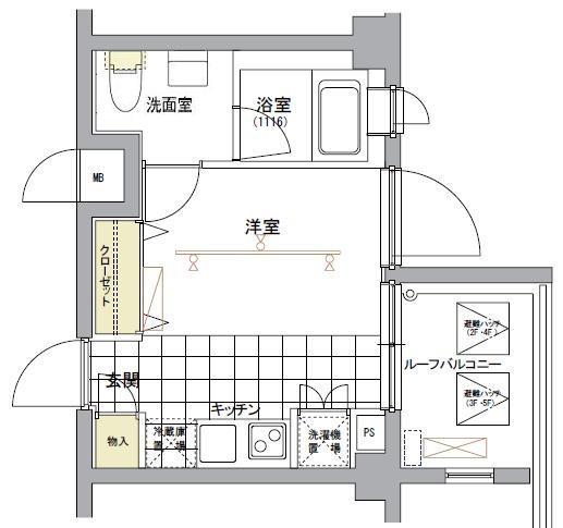 FORTIS池上(ワンルーム/6階)の間取り写真