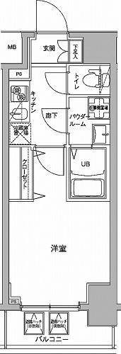 ジェノヴィア川崎駅グリーンヴェール(1K/11階)の間取り写真