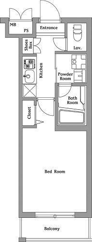 ハーモニーレジデンス羽田ウエスト002(1K/4階)の間取り写真