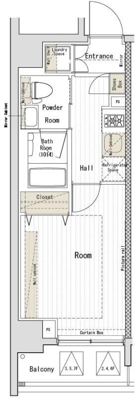 マキシヴ鶴見(1K/7階)の間取り写真