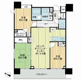 クレストフォルム浅草グランステージ(3LDK/2階)の間取り写真