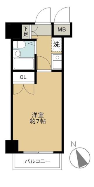 カテリーナ大森(1K/3階)の間取り写真