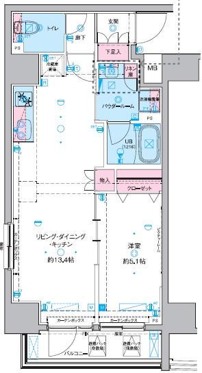GENOVIA 東神田 GREEN VEIL(1LDK/11階)の間取り写真