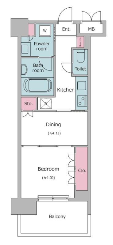 レジディア文京本郷(2K/6階)の間取り写真