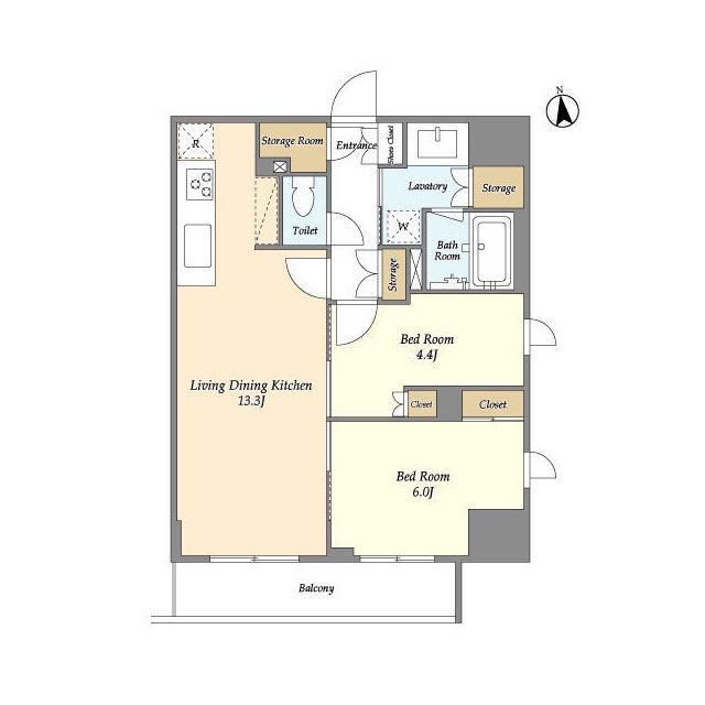 LASANTE 上野(2LDK/11階)の間取り写真