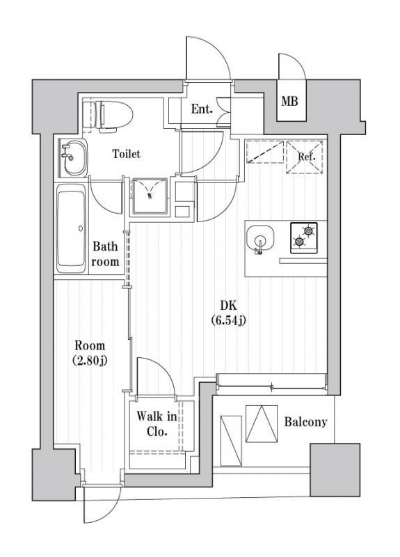 レジデンス文京春日(1DK/4階)の間取り写真