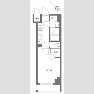 ケーディーエックスレジデンス豊洲(1K/6階)の間取り写真