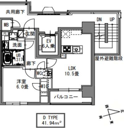 S-RESIDENCE新御徒町イースト(1LDK/6階)の間取り写真