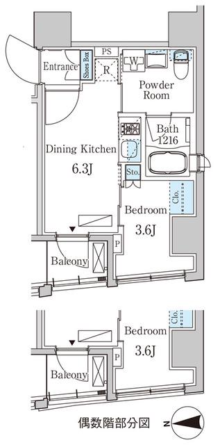 ザ・ライオンズフォーシア八丁堀(1DK/8階)の間取り写真