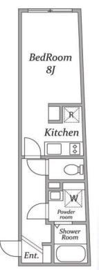 FABRIC大森町(ワンルーム/2階)の間取り写真
