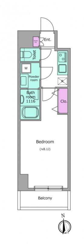 ドゥーエ蒲田南(1K/10階)の間取り写真
