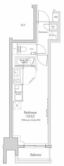 ザ・パークハビオ日本橋三越前(ワンルーム/9階)の間取り写真
