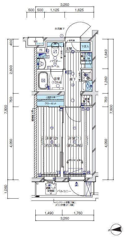 メインステージ大森(2K/3階)の間取り写真