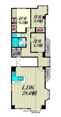 クレドール(3LDK/4階)の間取り写真