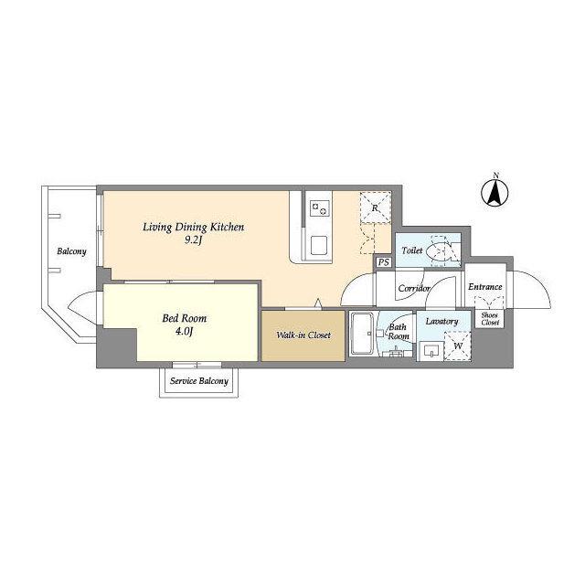 グランエール森下ウエスト(1LDK/2階)の間取り写真