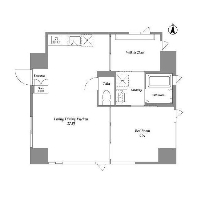 品川港南テラス(1LDK/3階)の間取り写真