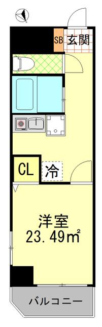 西蒲田さんろーどダイヤモンドマンション(1K/3階)の間取り写真