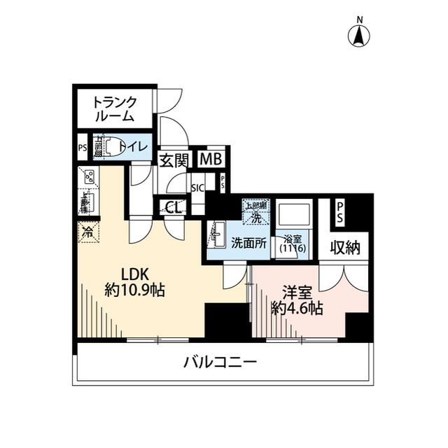 プレール・ドゥーク亀戸Ⅵ(1LDK/8階)の間取り写真
