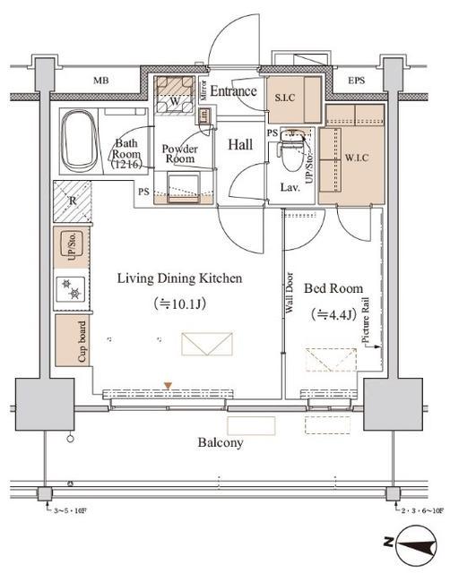 ブランシエスタ木場(1LDK/7階)の間取り写真