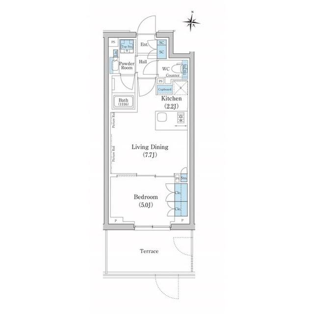 スタイリオ池上サウス(1LDK/1階)の間取り写真