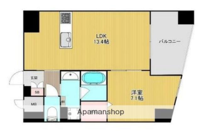 VILLA M01(1LDK/7階)の間取り写真