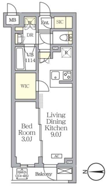 アジールコート都立大学(1LDK/3階)の間取り写真