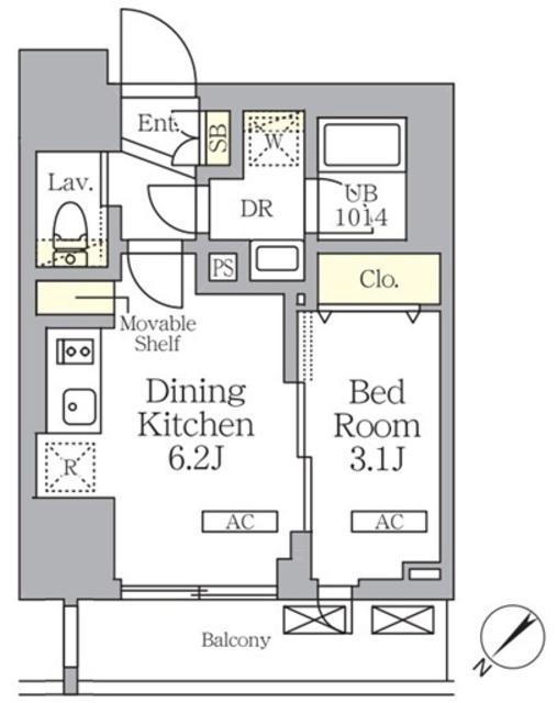 プライムガーデン大森(1DK/7階)の間取り写真