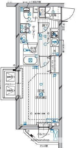 レガリス蒲田(1K/5階)の間取り写真