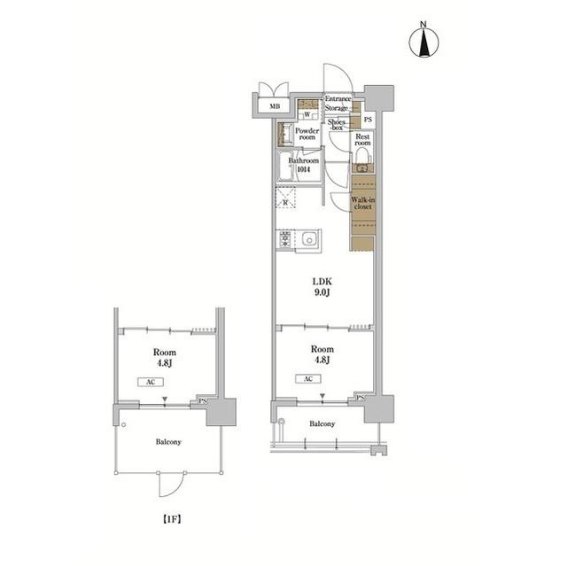 RJRプレシア蒲田(1LDK/5階)の間取り写真