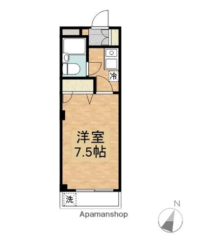 佃ビル(1K/2階)の間取り写真