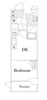 ザ・レジデンス・オブ・トーキョー OM06(1DK/1階)の間取り写真