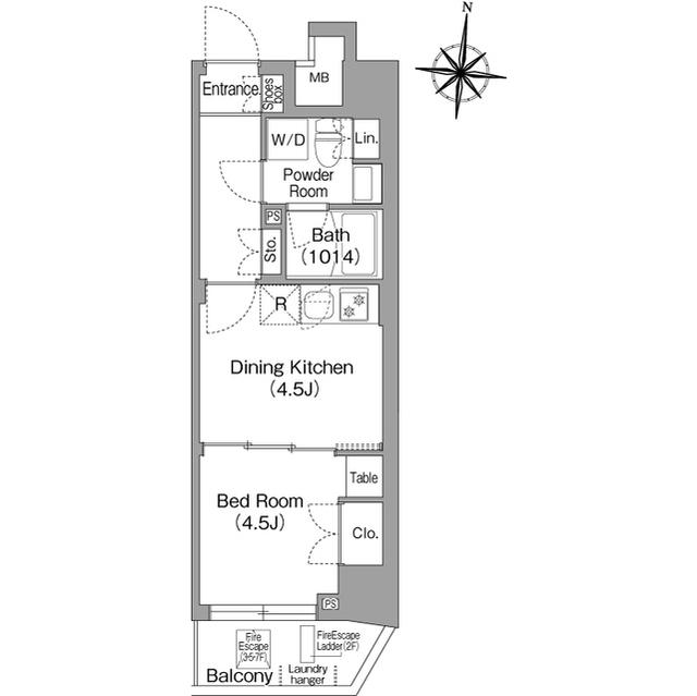 コンフォリア・リヴ木場イーストⅡ(1DK/8階)の間取り写真