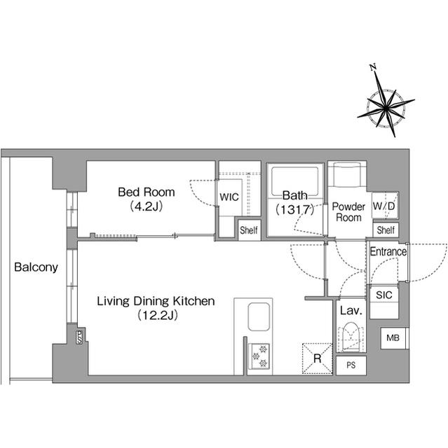 コンフォリア・リヴ八丁堀(1LDK/11階)の間取り写真