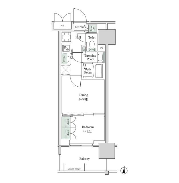 ブルックサイドレジデンス木場(2K/3階)の間取り写真