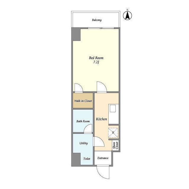 プレール・ドゥーク菊川(1K/2階)の間取り写真