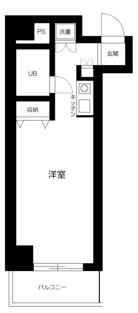 ツインパレス(ワンルーム/3階)の間取り写真