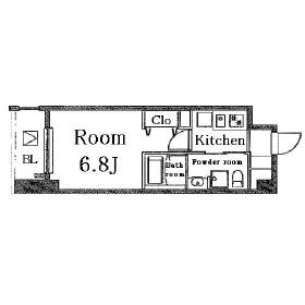 レジディア蒲田Ⅱ(1K/13階)の間取り写真
